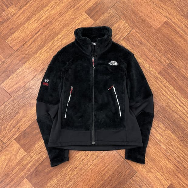 여성용 90 노스페이스 써밋 벌사로프트 블랙 플리스 자켓 
