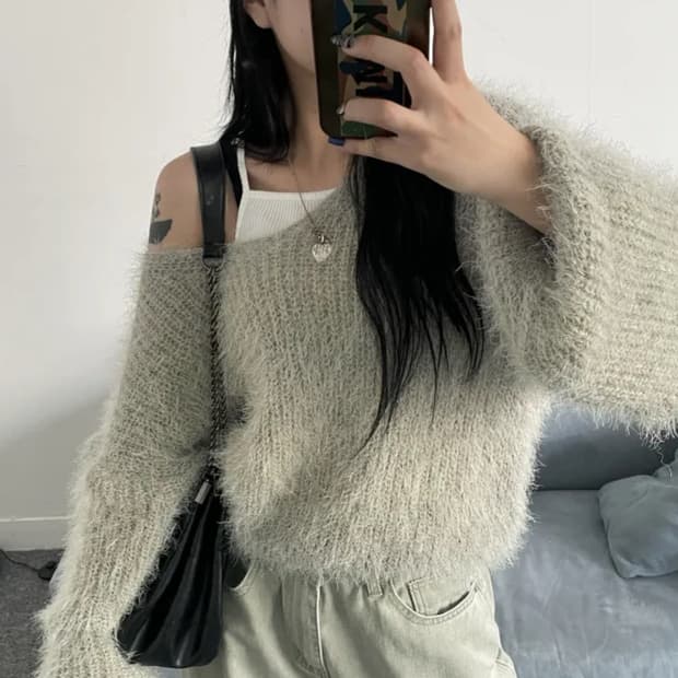 앙고라 퍼 니트 