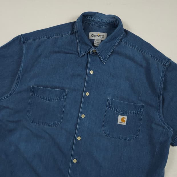 2XL(110) 칼하트 리워크 진청 데님셔츠