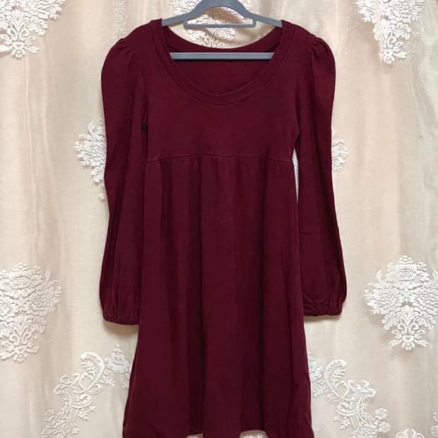 와인 벌룬 미니 원피스