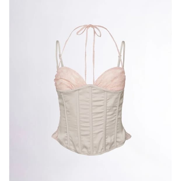 스컬프터 90s 글로시 코르셋 탑 S