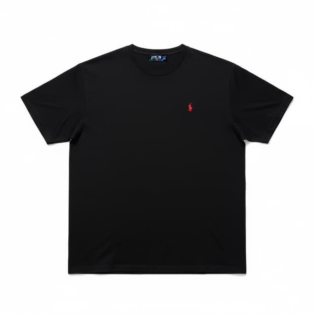 폴로 랄프로렌 레드 로고 반팔 티셔츠 블랙 XL