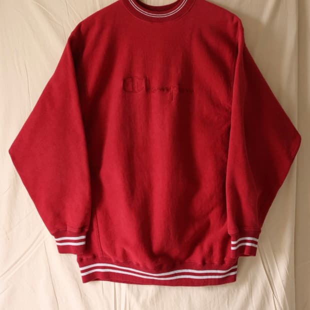 챔피온 리버스위브 90s 로고 스웻셔츠 맨투맨 Made in USA 버건