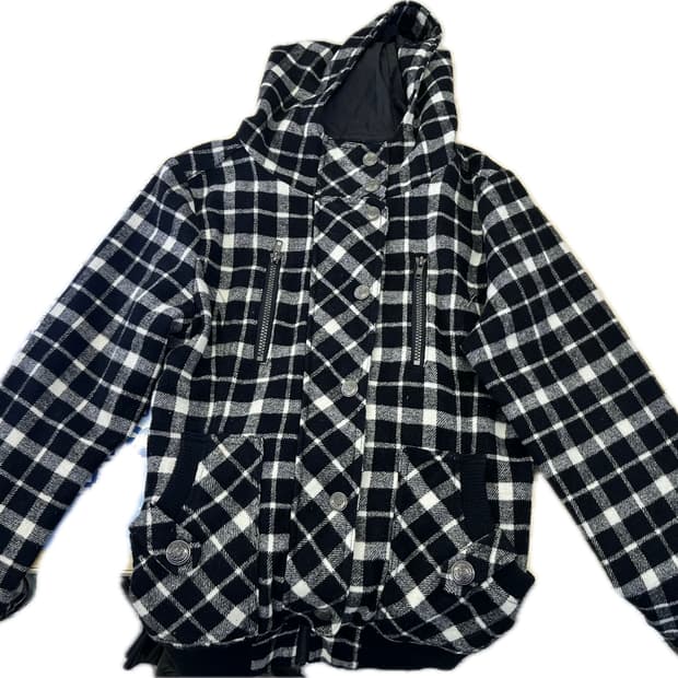 일본 빈티지 걸코 체크집업