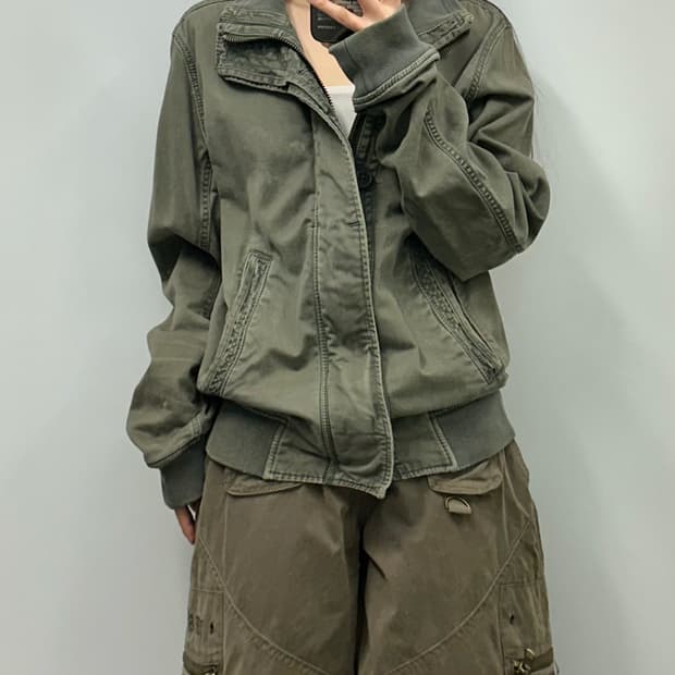 아베크롬비 카키 블루종 봄버 자켓