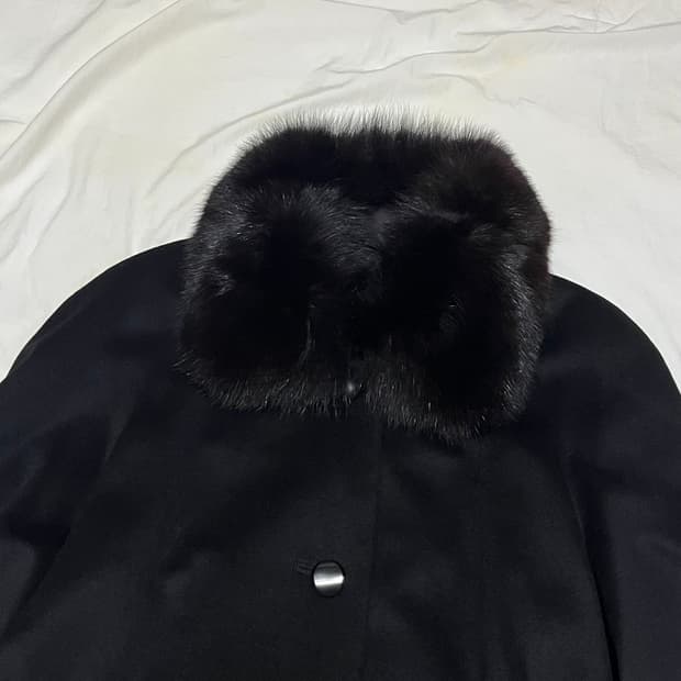 빈티지 ) 퍼 캐시미어 롱코트