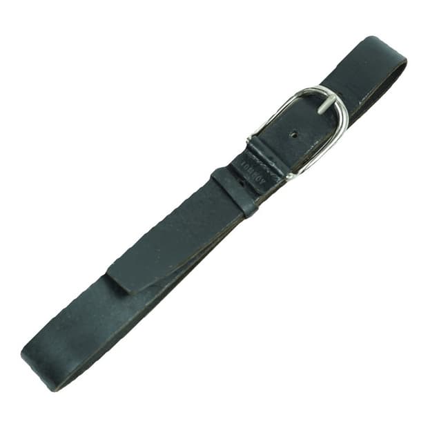  톰보이 미니멀 실버 버클 블랙 리얼 레더 빈티지 벨트