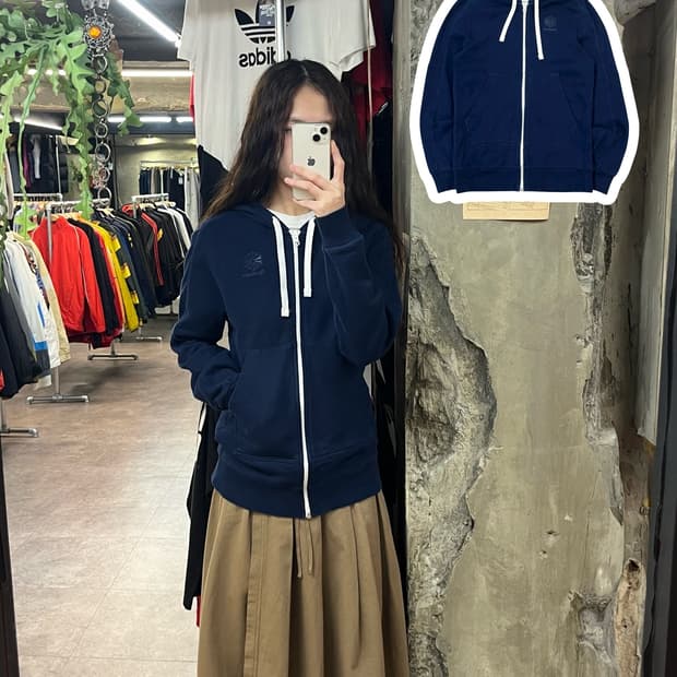 리복 후드집업 네이비 S #csz1876