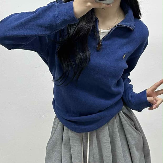 폴로 랄프로렌 하프집 코튼 니트 반집업(S)