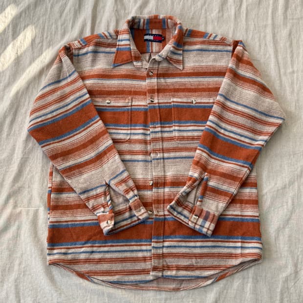 타미힐피거 90s 에스닉 나바호 울 셔츠 자켓 105