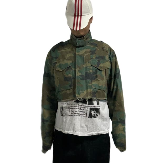 스탠드얼론  밀리터리 하이넥크롭자켓