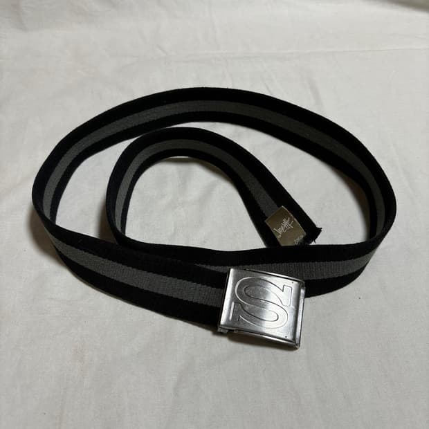 00s 올드 스투시 S로고 버클 스트라이프 벨트