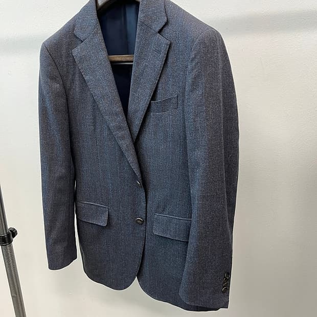 100) 란스미어 체크 울자켓