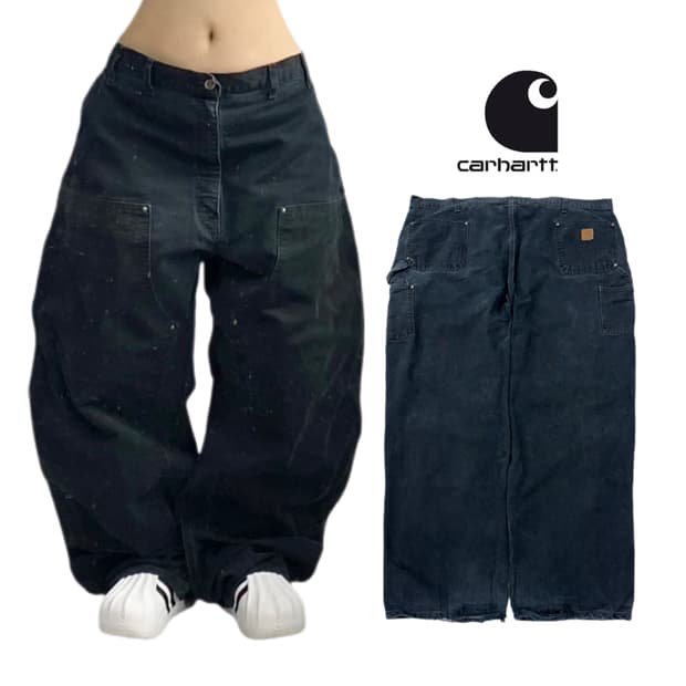 칼하트 OG 더블니 카펜터 빅사이즈 덕캔버스 와이드 워크팬츠