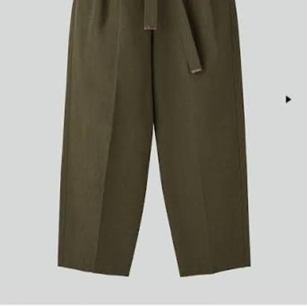 렉토 벨트 디테일 하이웨이스트 팬츠 카키 L 