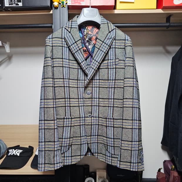 BOB 비오비 이태리정품 핸드메이드 체크블레이져 남성자켓 95