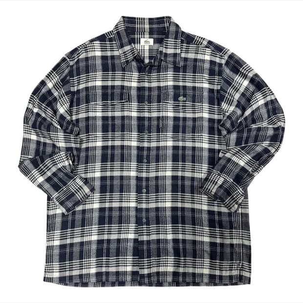 (바배) 라코스테 체크 남방 셔츠