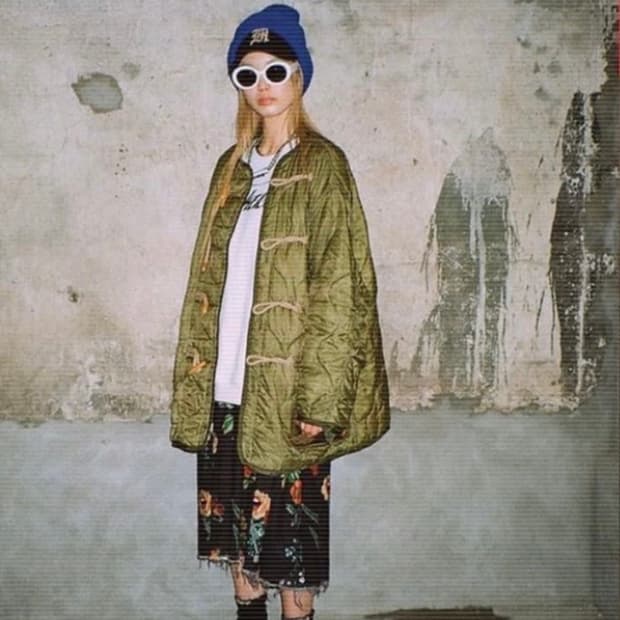 R13 리워크 토글 라이너 퀼팅 자켓