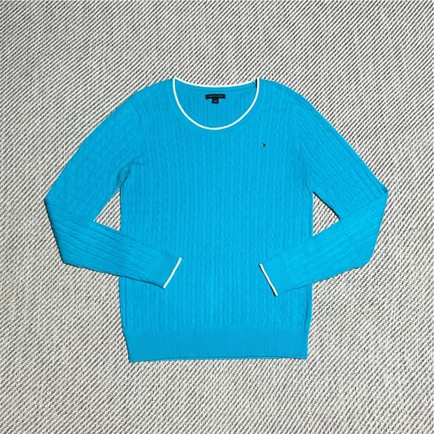[L] Tommy 타미힐피거 민트 케이블 우먼즈 니트