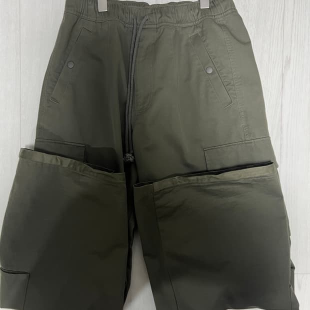 폴리테루 사이드 카고 파자마 올리브(3)