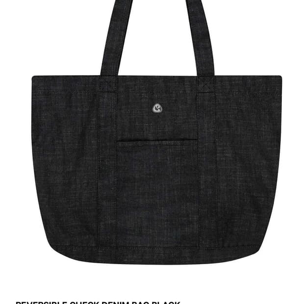 코이세이오 REVERSIBLE CHECK DENIM BAG BLACK