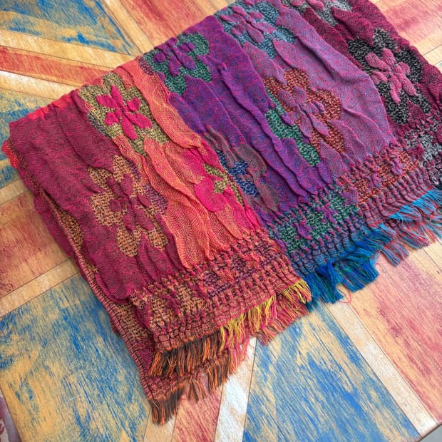 비비드 플라워 믹스 히피 머플러 스카프 (JPN)