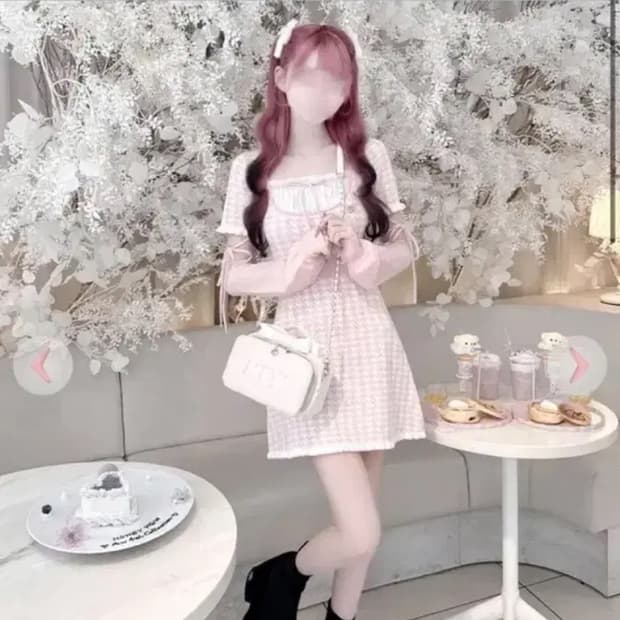허니뮤 honey mew 암 커버 부착 백리본 원피스