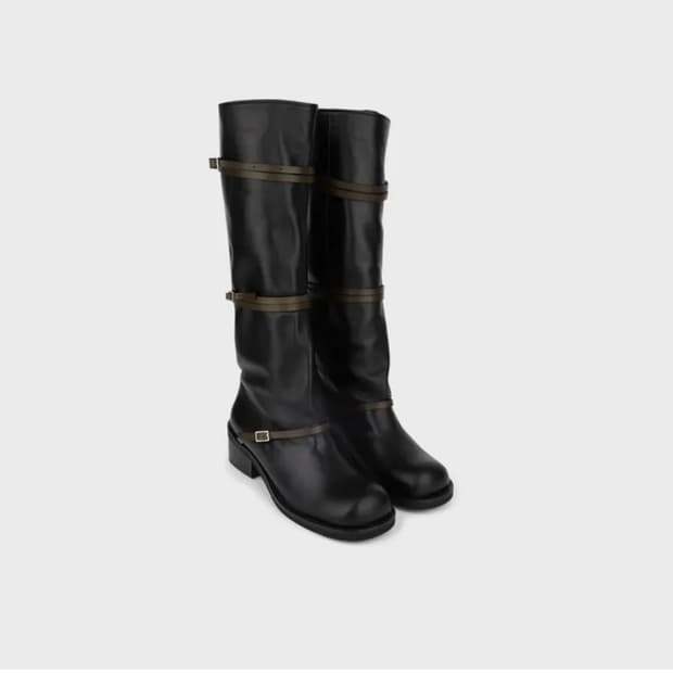 아모멘토 25 f/w belt long boots