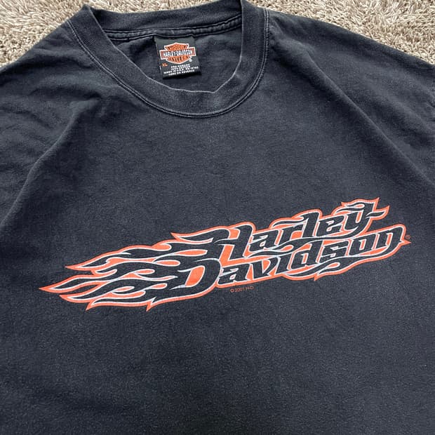 Harley davidson tee 빈티지 할리데이비슨 플레임 티셔츠