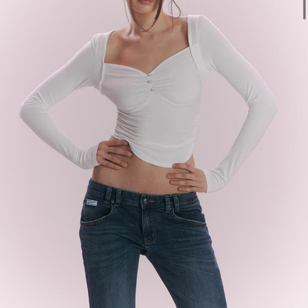 플리즈노팔로우 아만다 셔링 롱슬리브