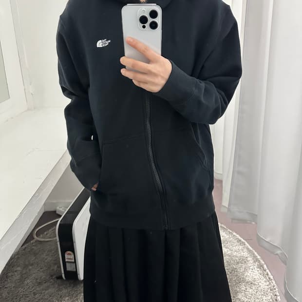 the north face logo hood zipup