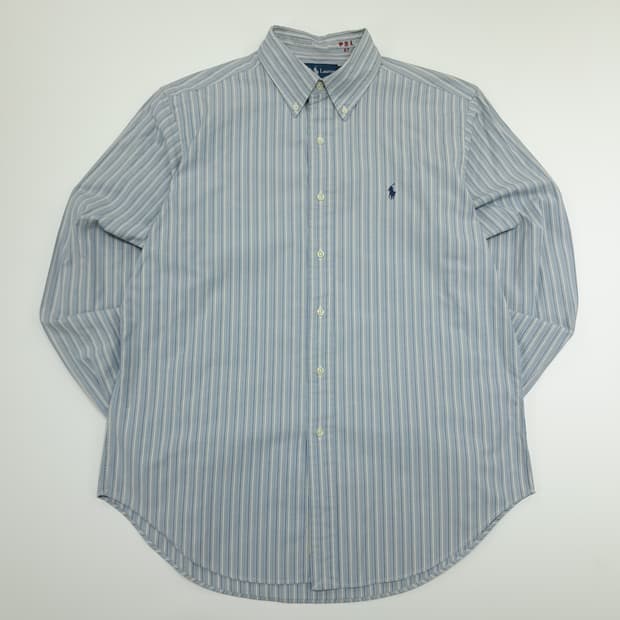 CN821 L 폴로 랄프로렌 베이비블루 올드스쿨 스트라이프 셔츠 남방