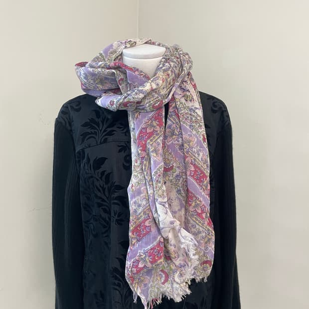 빈티지 에스닉 플라워 스카프