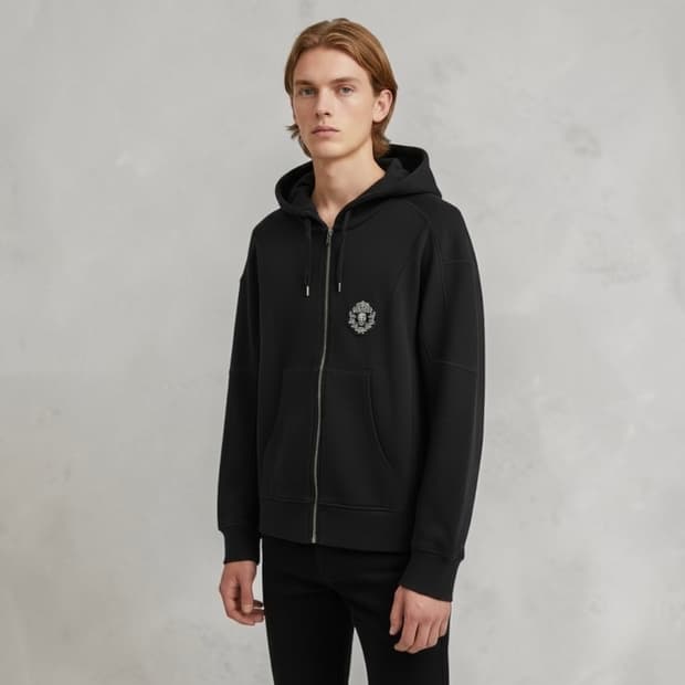 L/ 알렉산더맥퀸 스컬 블랙 솔리드 후드집업(새상품)