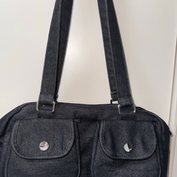 큘 포켓 백 pocket bag 블랙 데님