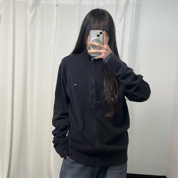 Tommy Hilfiger Black Knit Zip-up