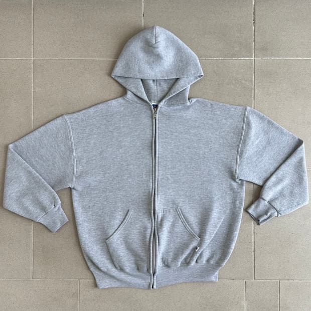 90s 빈티지 러셀 후드집업 그레이 XL