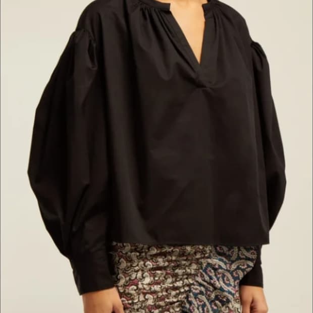 이자벨마랑 코튼 볼륨 슬리브 블라우스 38사이즈