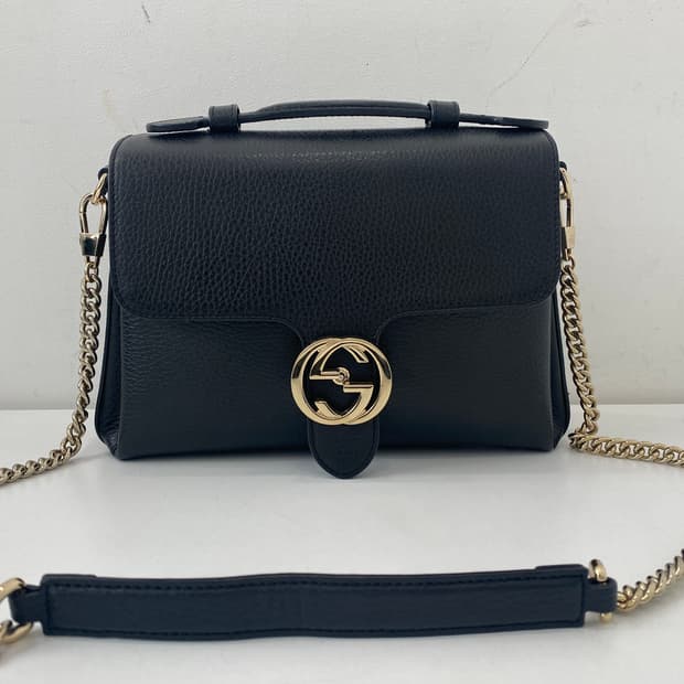 구찌 GG 인터로킹 탑핸들 체인 숄더백