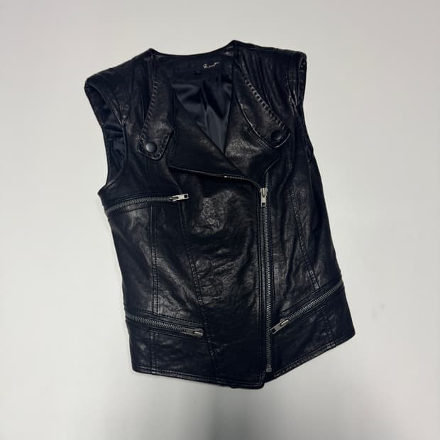 여성 지컷 리얼 양가죽 염소가죽 베스트 조끼 s