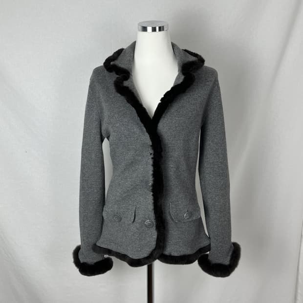 Vintage 캐시미어 혼방 토끼털 가디건
