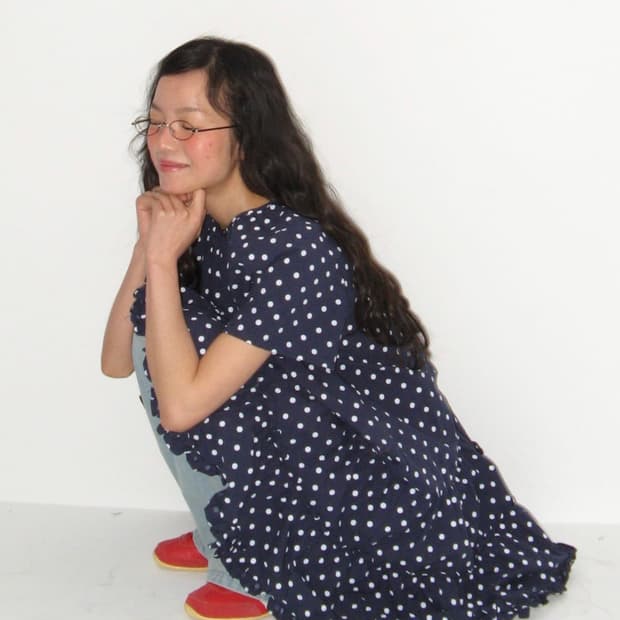 FRILL SHORT SLEEVE ONEPIECE DRESS NAVY