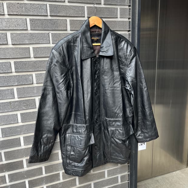 90s Genuine Lambskin 천연 양가죽 미디 자켓