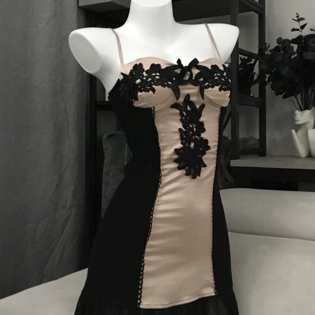 ༒ Skin Flower Slip Dress