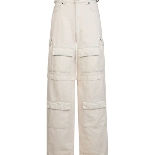 34) 21FW 발렌시아가 카고 팬츠 아이보리