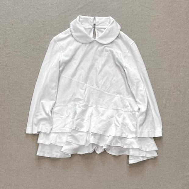 꼼데가르송 16ss 프릴 레이어드 블라우스