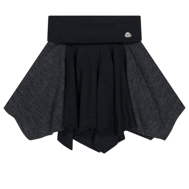 FOLDING UNBALANCED SKIRT CHARCOAL