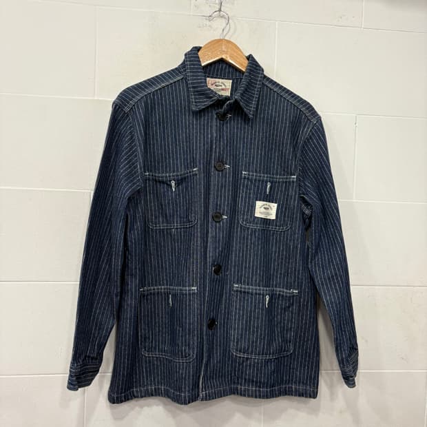 빈티지 데님 스트라이프 워크 자켓