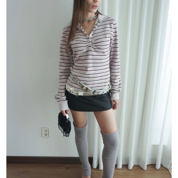 스컬프터 Shirring Tennis Shirt