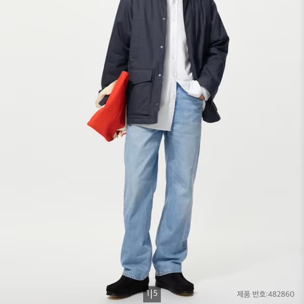 [36] 유니클로 jwa 스트레이트진 63 블루 (자수)